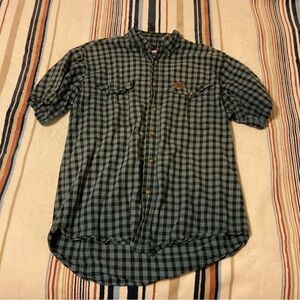 Wrangler Black and Green Plaid Button-Down Shirt